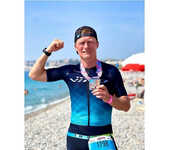 Alexander Vinokurov won first place in his age group on Ironman 70.3 Nice